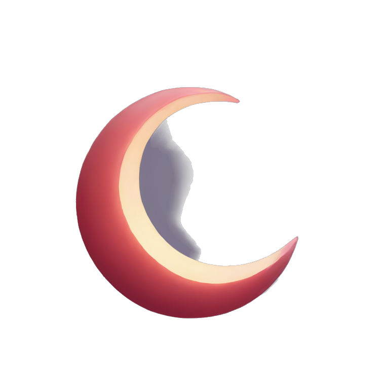 crimson crescent moon emoji