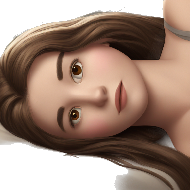 happy brown-haired girl portrait emoji