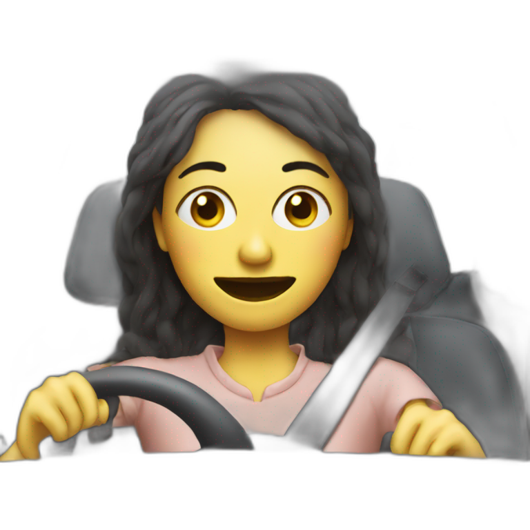 Weird Lady Driving Weird Car emoji