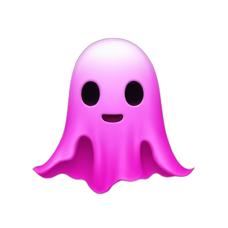 À pink néon ghost emoji
