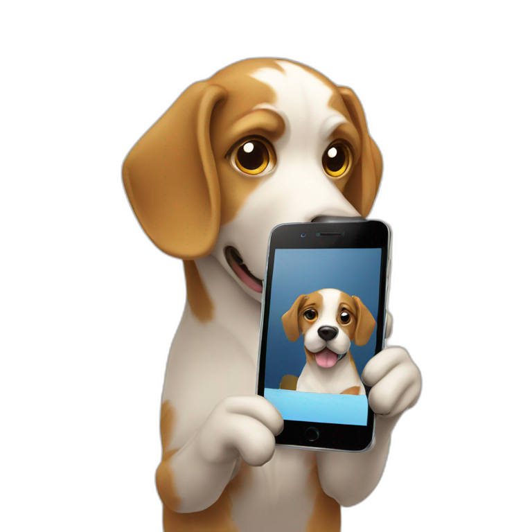 Dog watching phone emoji