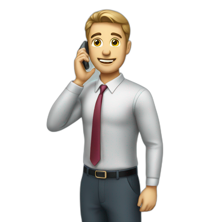 Businessman talking on his cell phone emoji
