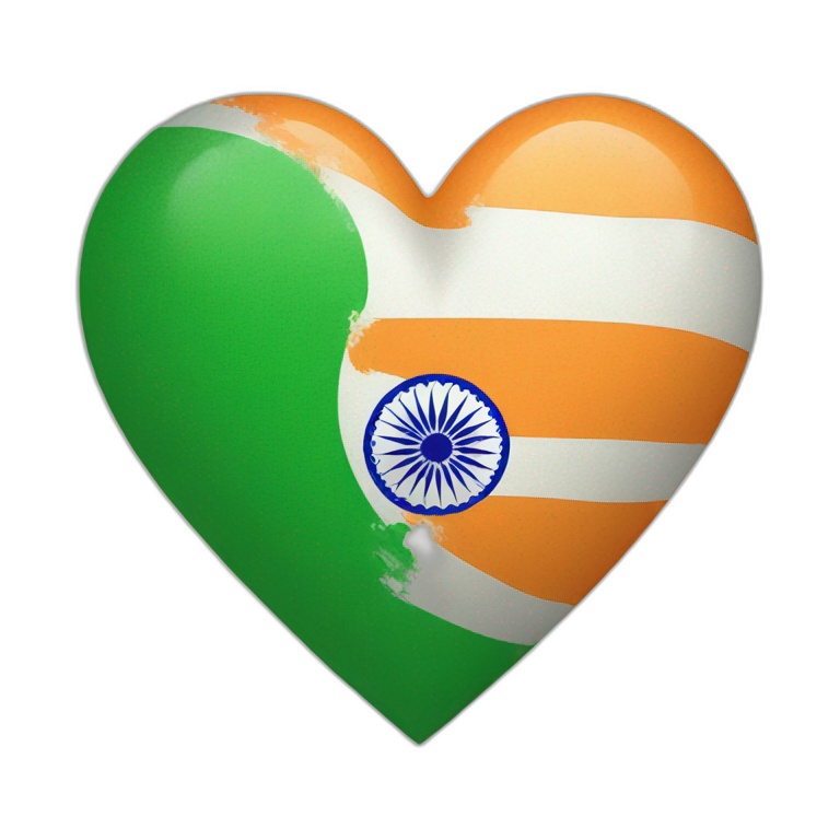 India flag with heart emoji