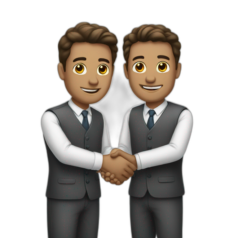 two different white guys shaking hands emoji