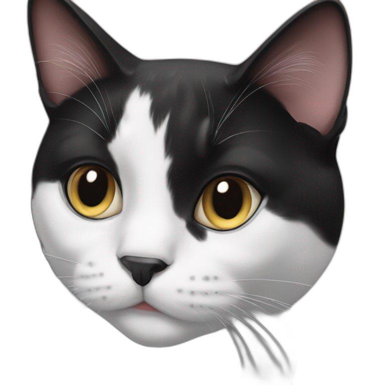 black and white tuxedo cat emoji
