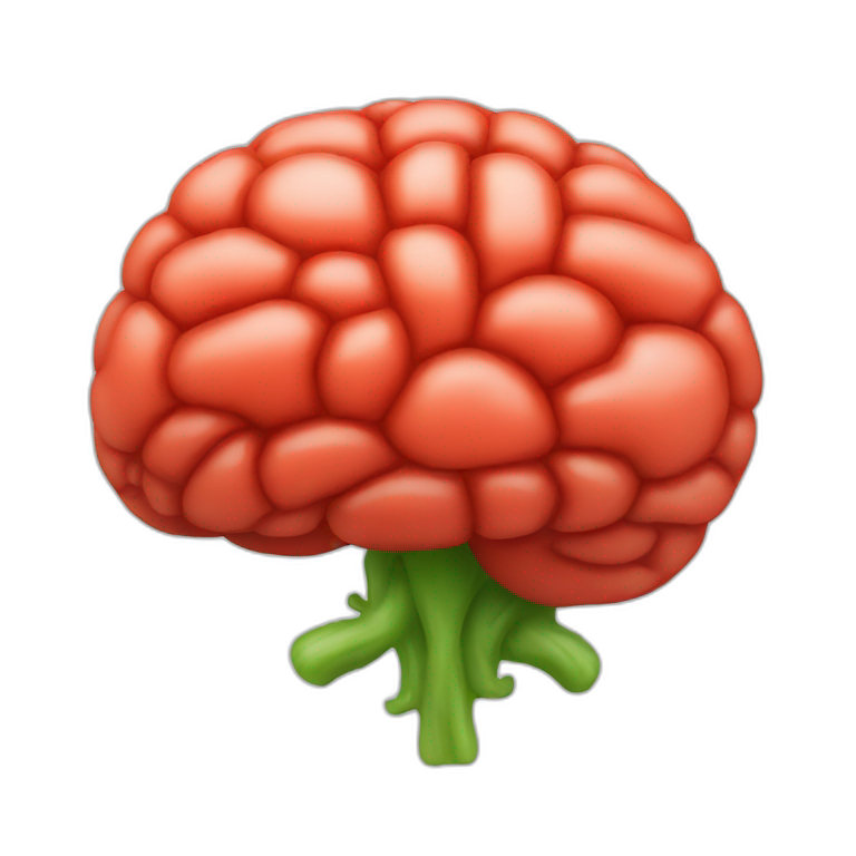 brain that looks like tomato emoji