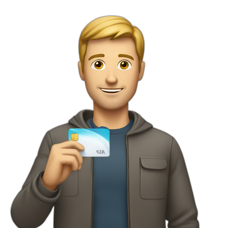 white man holding a credit card emoji