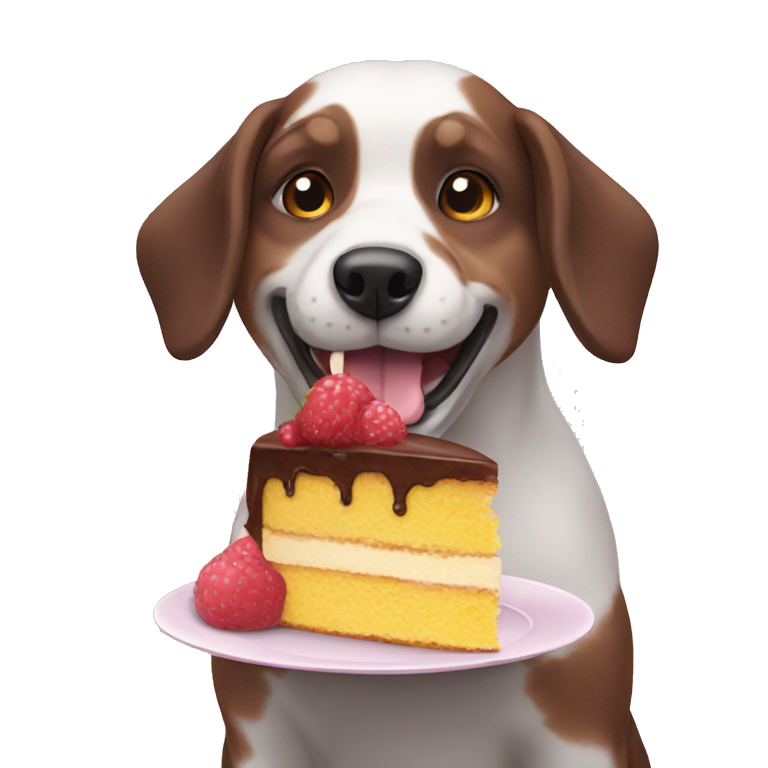 dog eating cake emoji