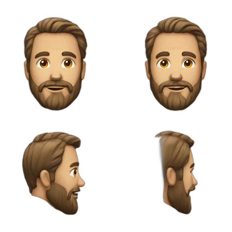 40 year old man with beard emoji