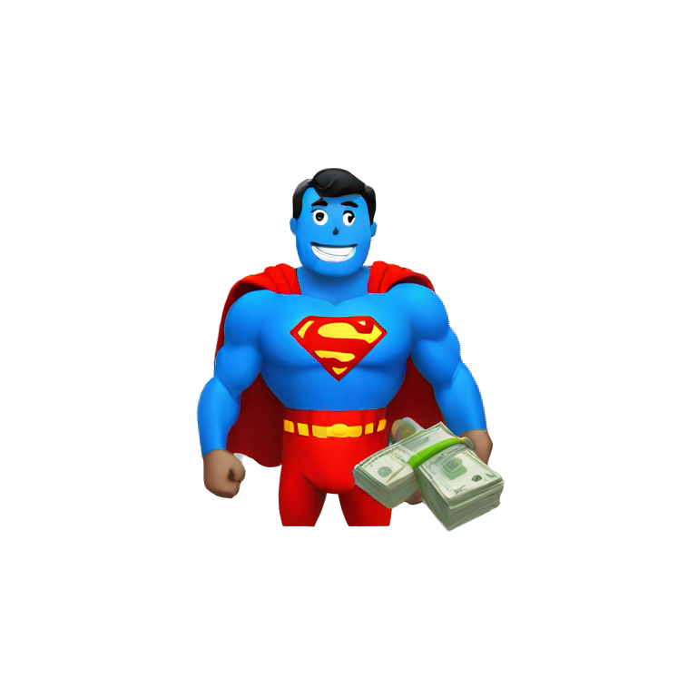 Superman with bag of money emoji