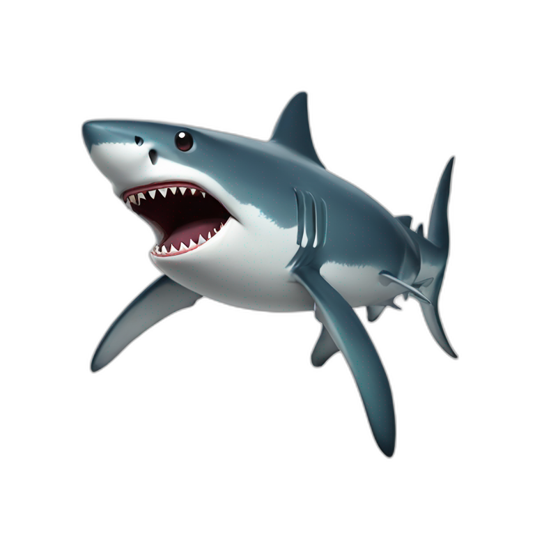 A shark  whit he shark have legs emoji