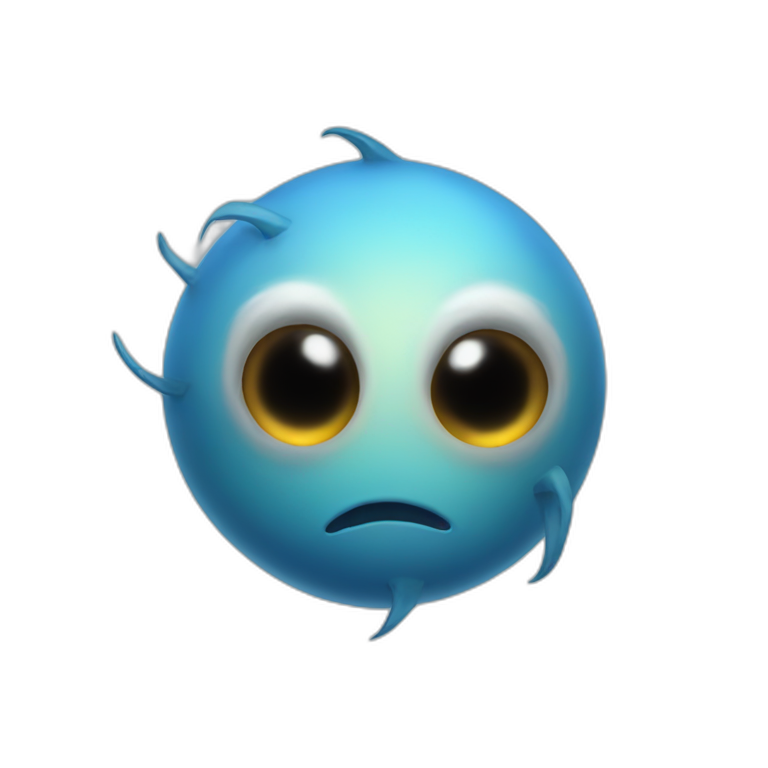 one eyed blue spheric creature emoji