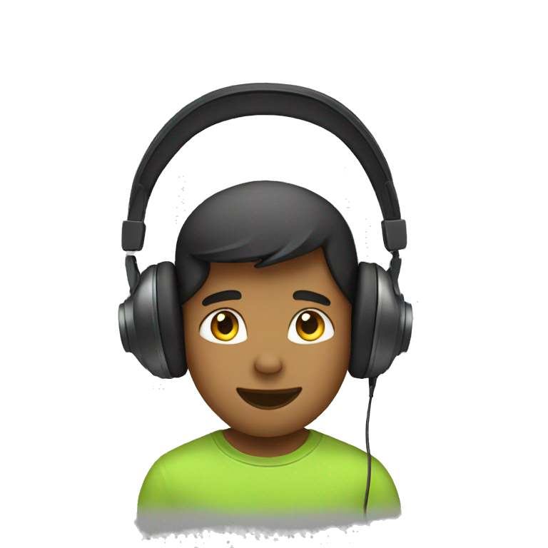 A Boy Listen Music with Headphones in ear emoji