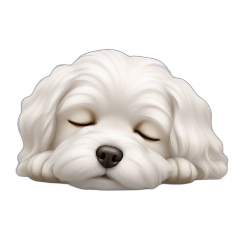 Maltese face sleeping emoji