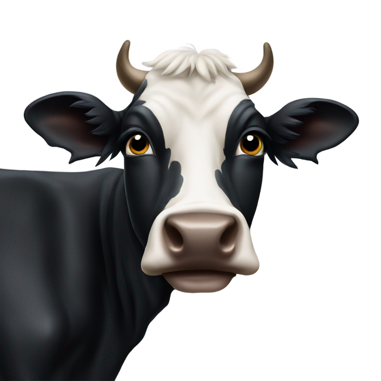 All black cow  emoji