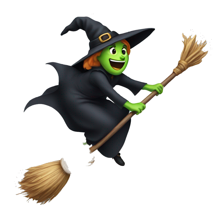 a witch flying on a broom  emoji