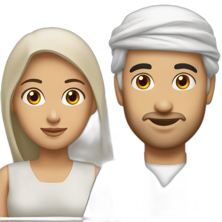 white man arab girl couple emoji