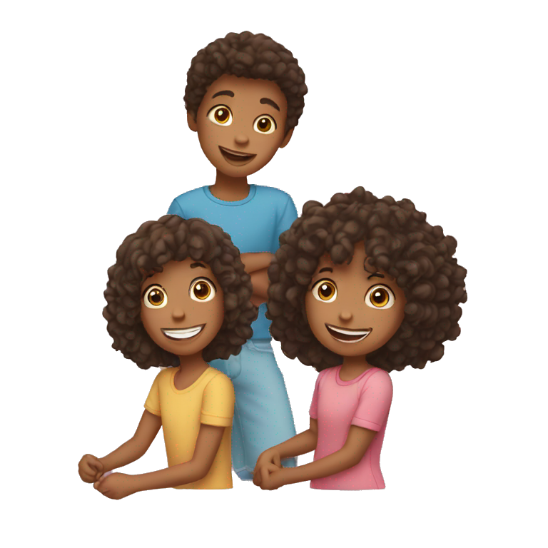 three kids playing together emoji