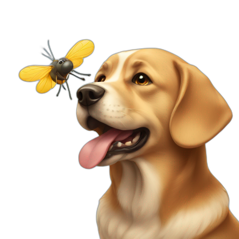 Dog give a fly kiss emoji