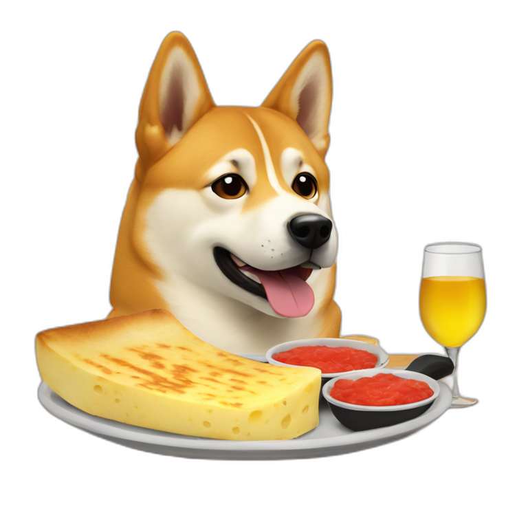doge eating raclette emoji