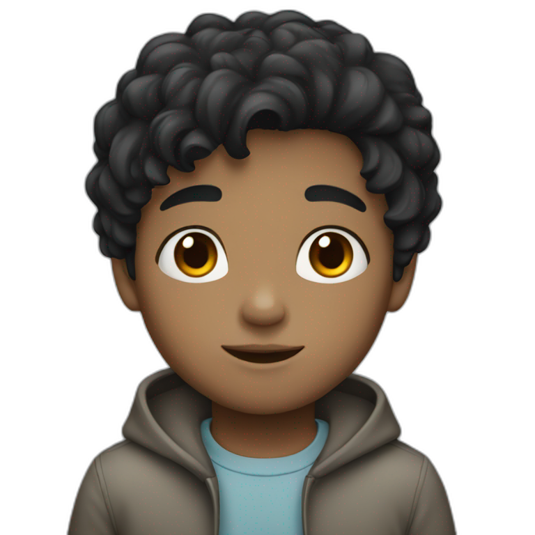 boy with black hair and gray eyes emoji