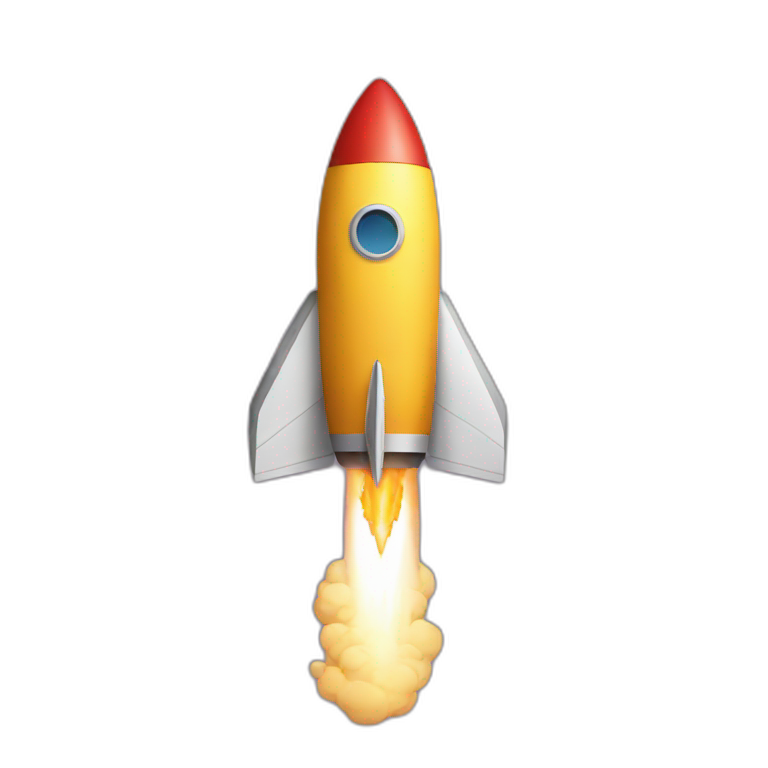 rocket launching skewed emoji