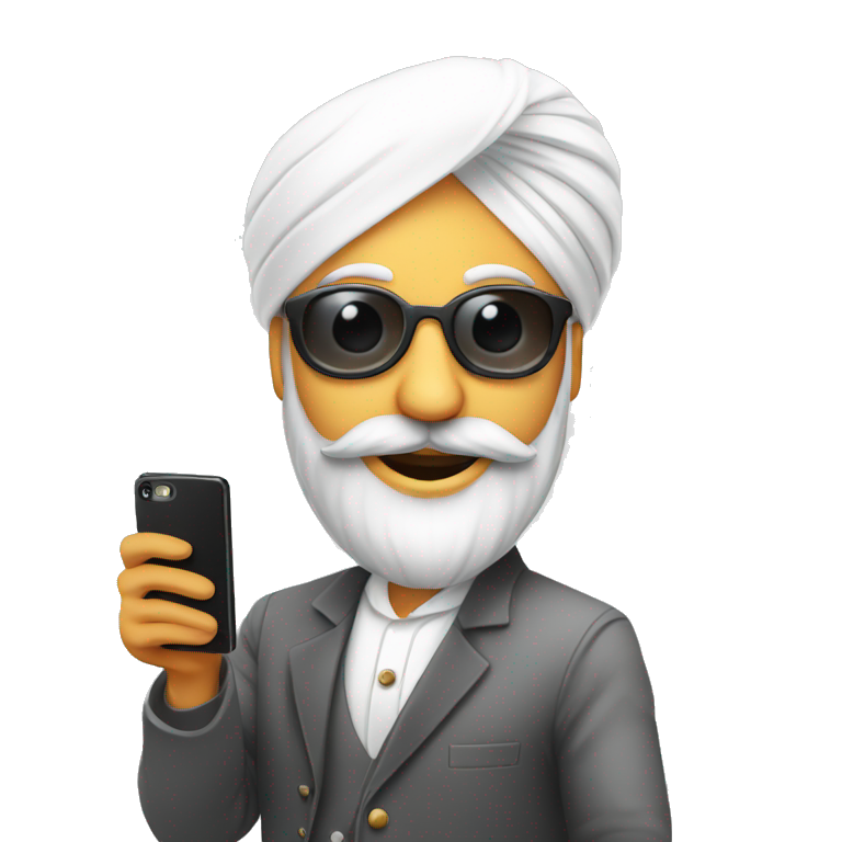 stylish sardar man taking selfie emoji