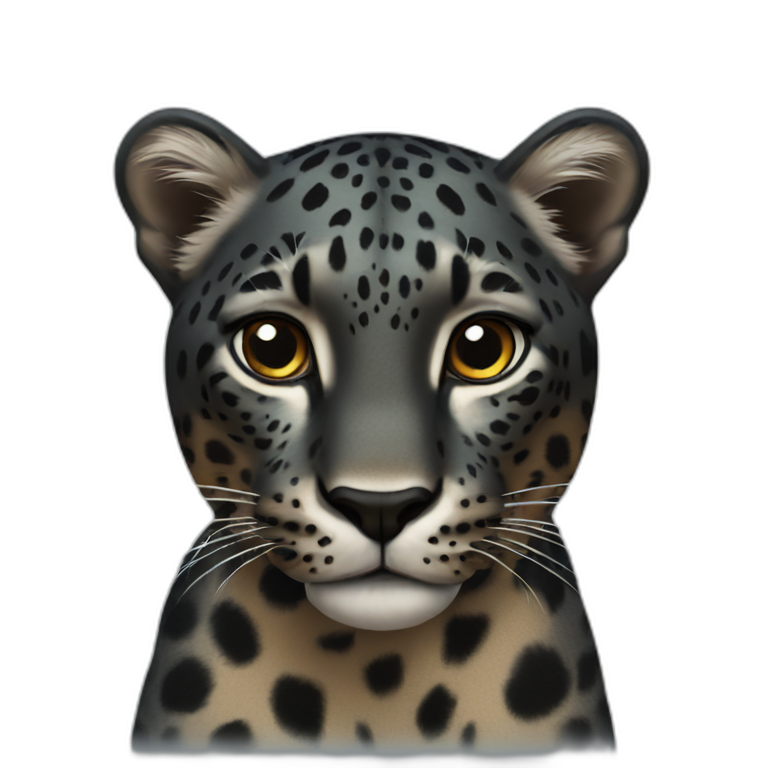 melanistic leopard face emoji