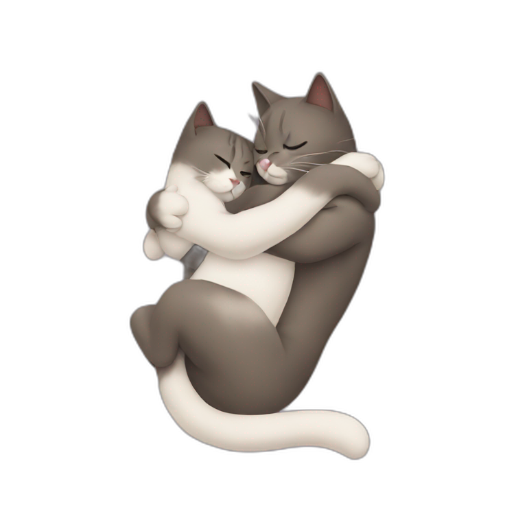 Cat hug kiss emoji