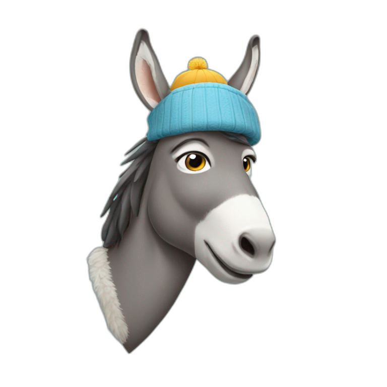 Donkey wearing a chapka emoji