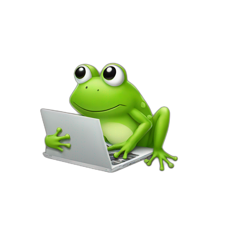 frog typing laptop emoji