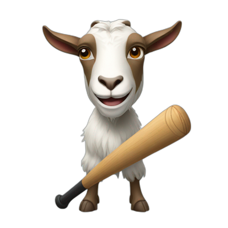 Goat with a baseball bat emoji