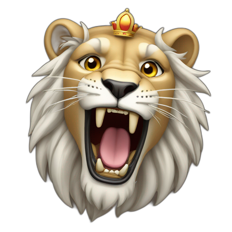 Roaring lion with  crown emoji