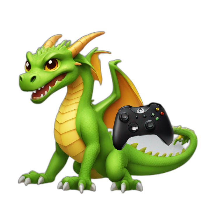 Dragon with Xbox controller emoji