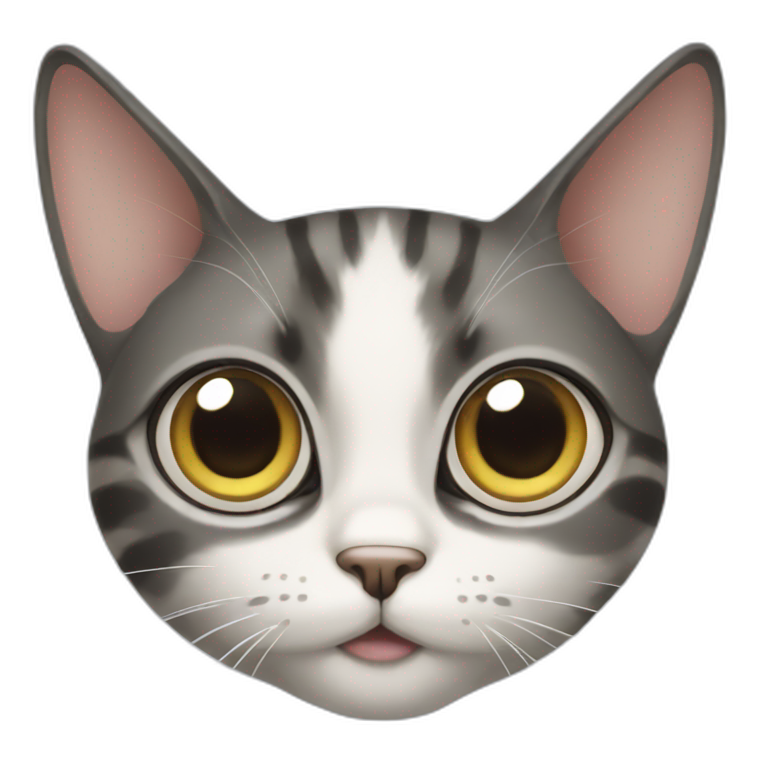 Cat with manga big eyes  emoji