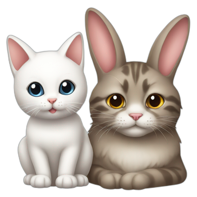cat and bunny emoji