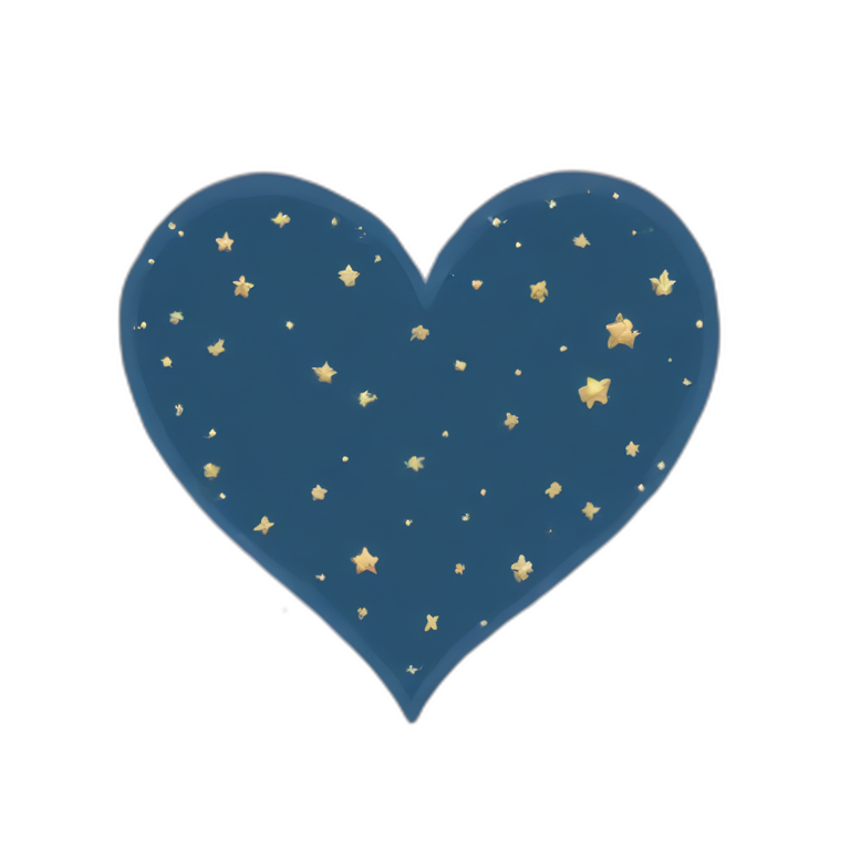 A constellation of stars in the shape of a heart emoji