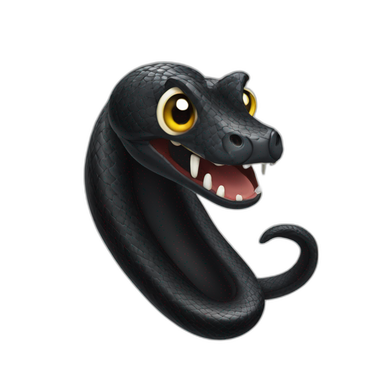 Three eyed black snake burping emoji