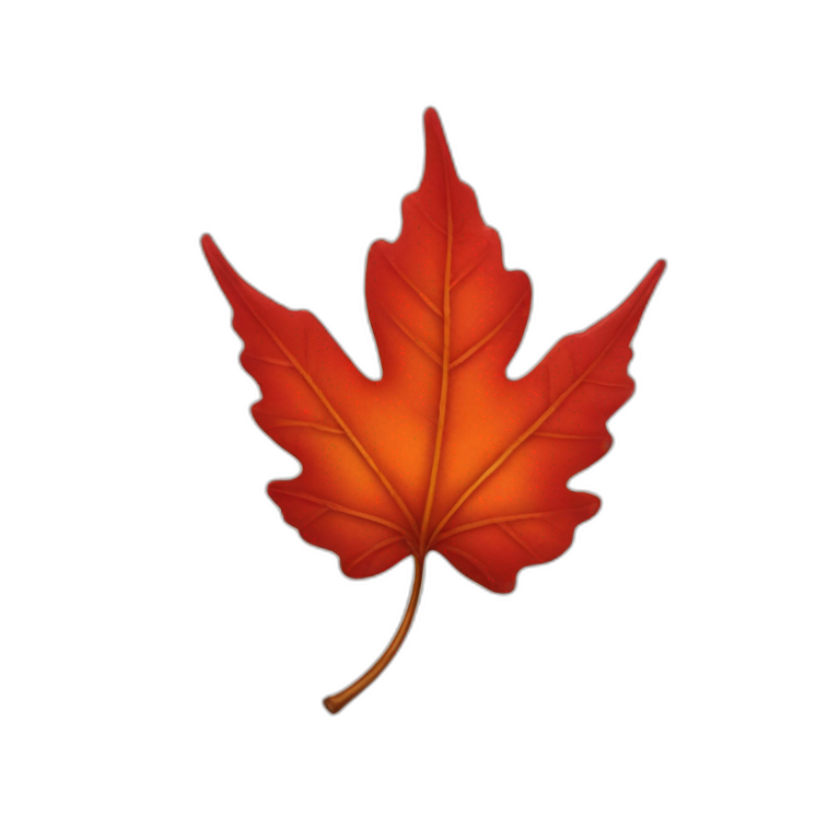Red autumn leaf emoji