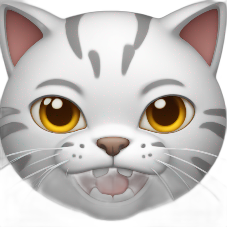 Angry cat showing teeth emoji