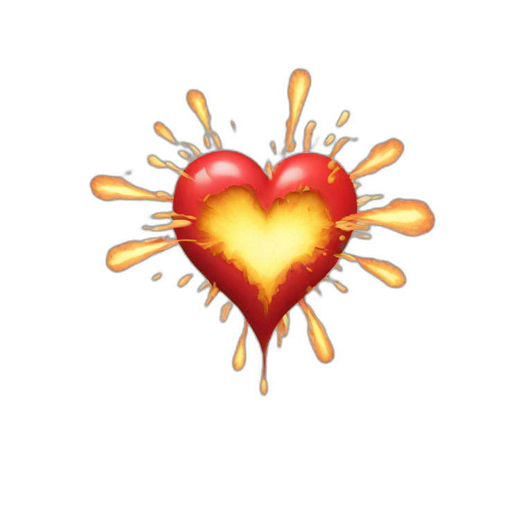 Exploding shape of heart emoji