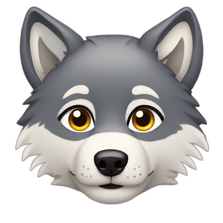 Wolf cute emoji