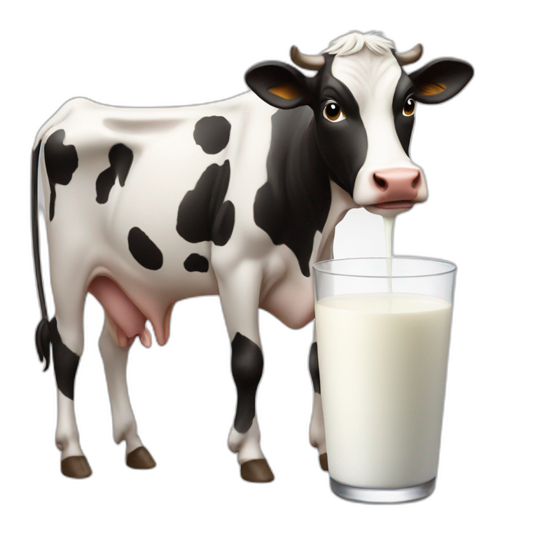 Cow giving milk emoji