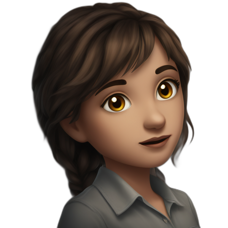 serene brown-eyed girl in shirt emoji