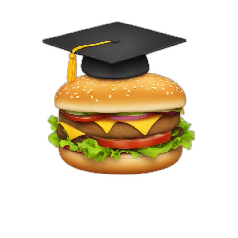 graduating burger emoji