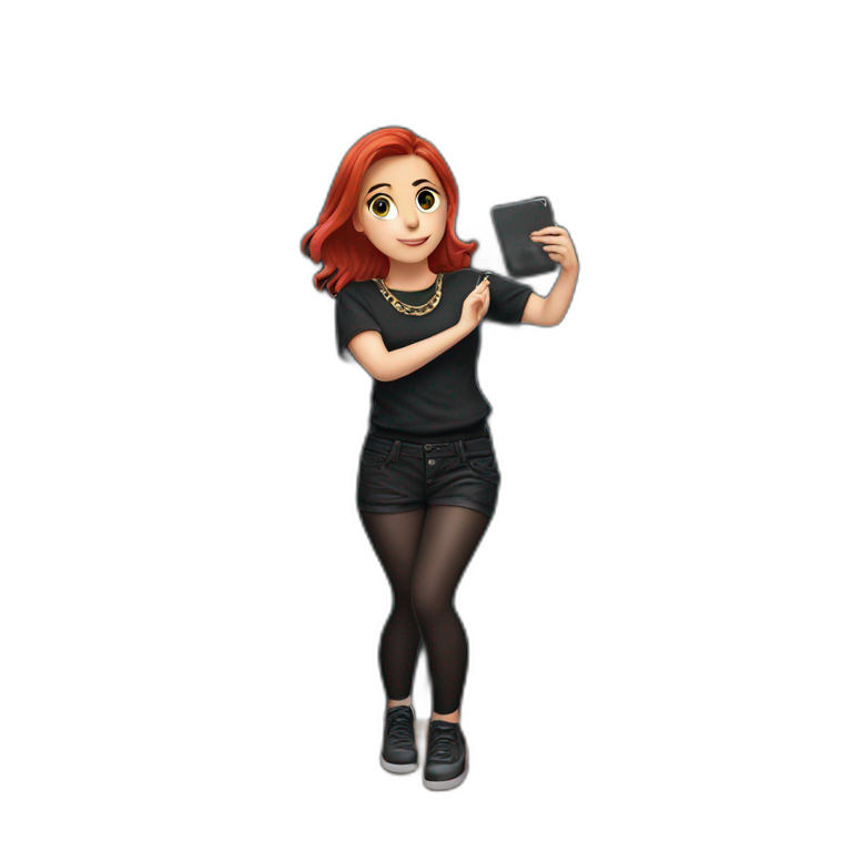 red hair girl holding jewelry emoji