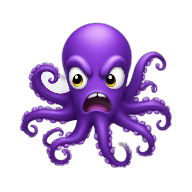 Angry purple octopus emoji