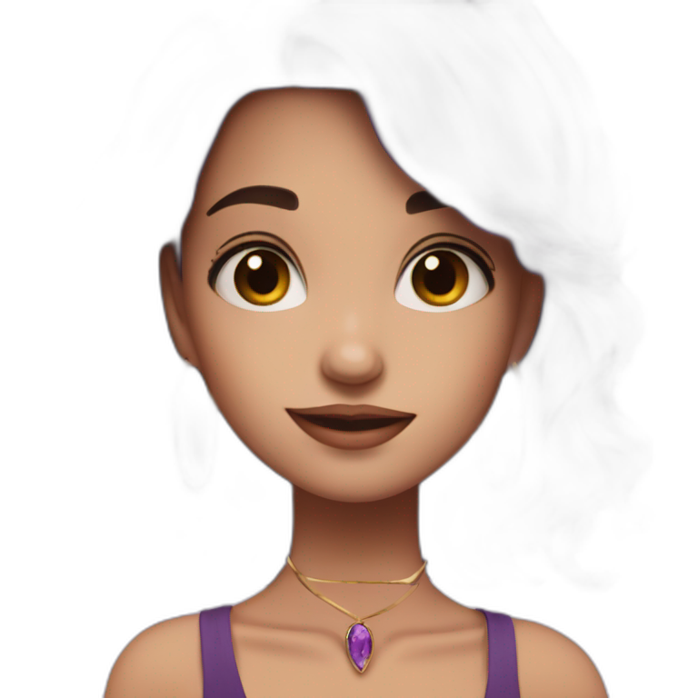 solo girl with purple hair emoji