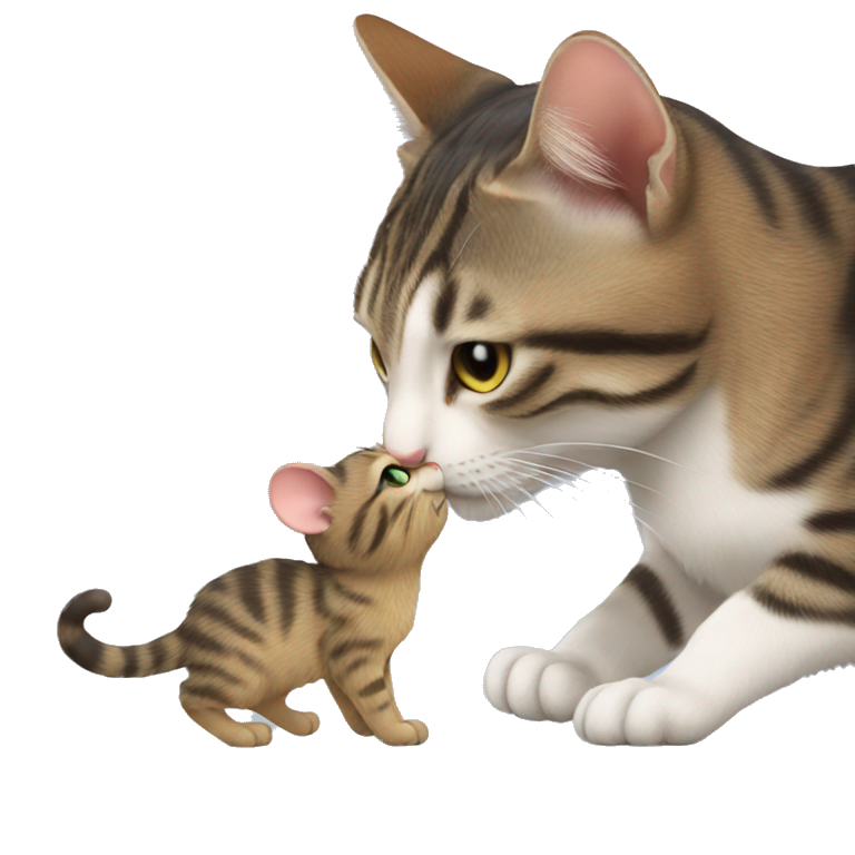 cat kissing mouse emoji