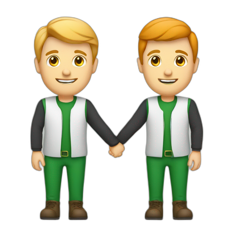 3 Irish software engineers holding hands emoji